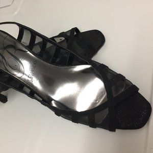 Low Kitten Heel Black Dressy Shoes, Narrow Width